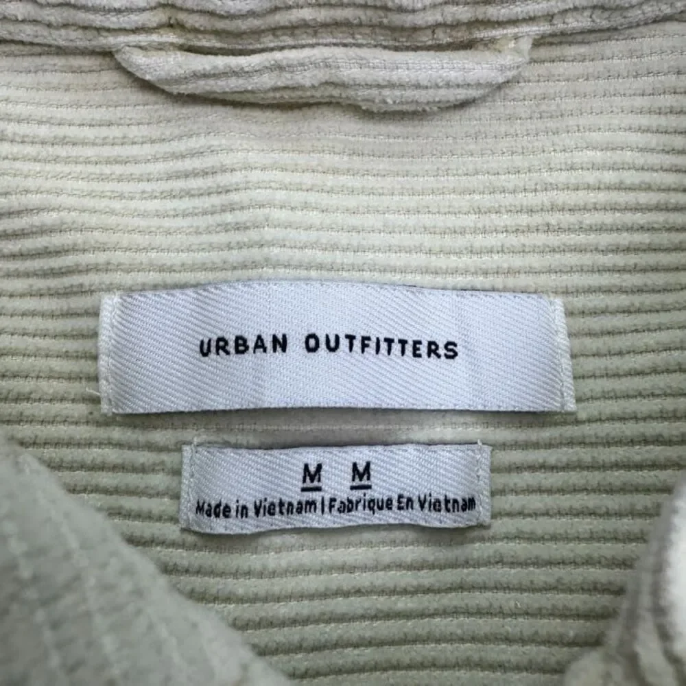 Urban Outfitters Corduroy Button Down Shirt Mens Medium Yellow Cotton Shacket